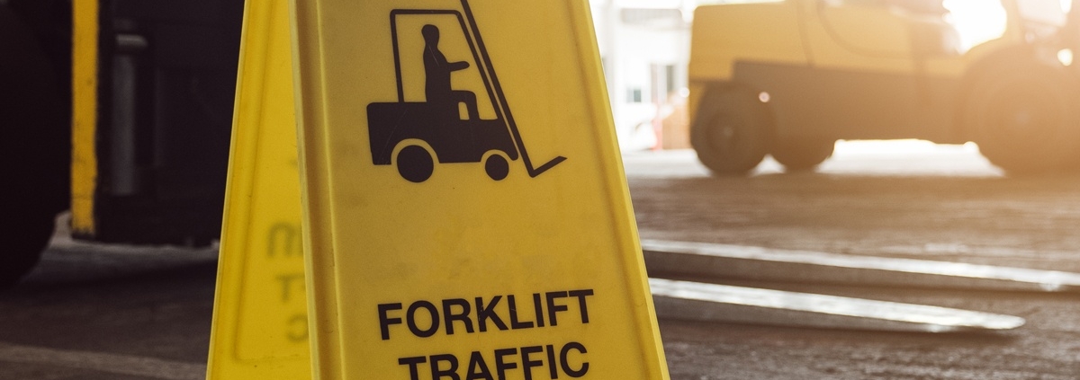 Forklift Traffic sign on loading dock
