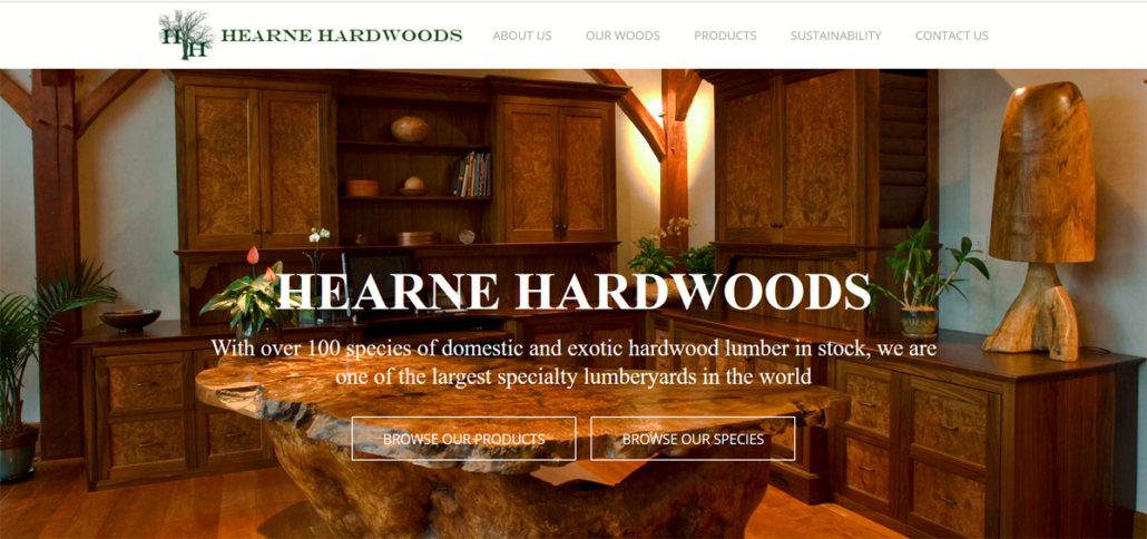 Hearne Hardwooods web homepage