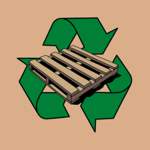 A recyclable wood pallet